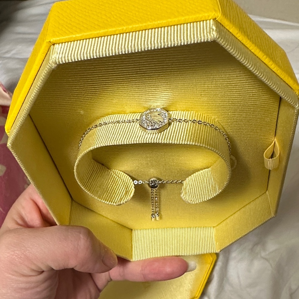 Swarovski Silver Bracelet with Crystal Charm